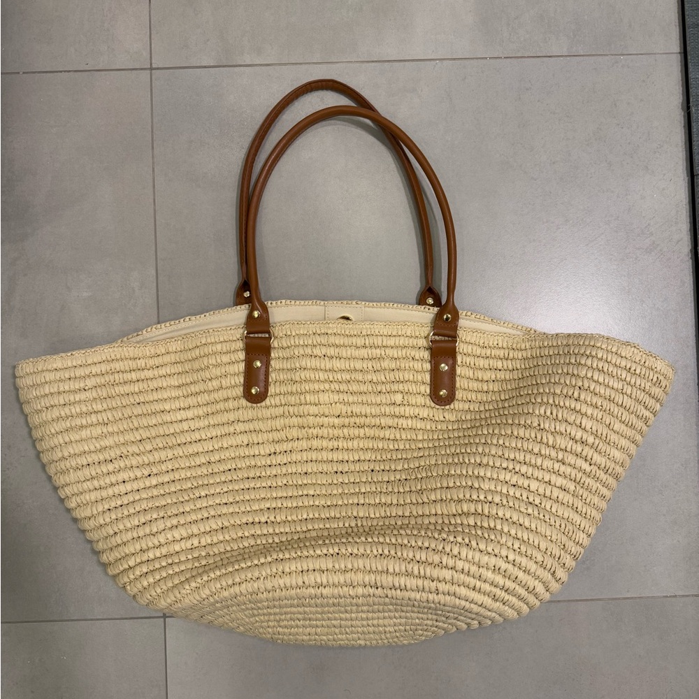 Tommy Bahama Large Straw Tote Bag